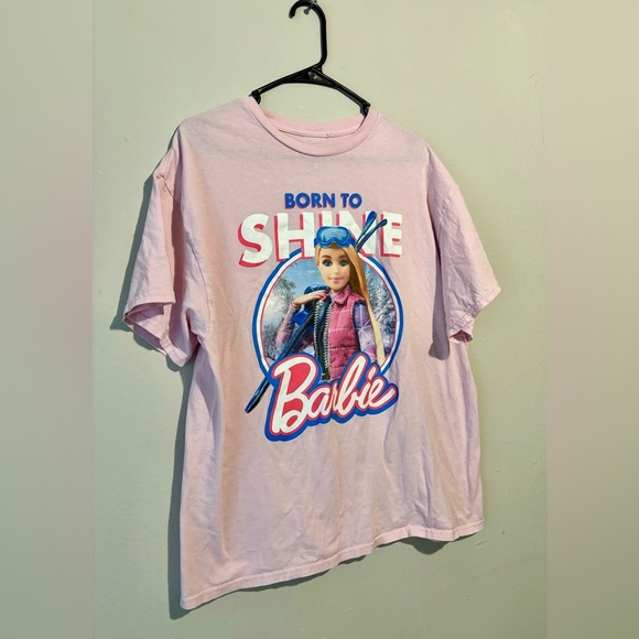 Barbie Pink Born To Shine Short Sleeve  Tee Shirt Size XL Logo - Picture 2 of 6